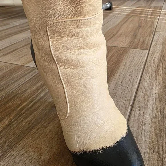 Chanel Blizzard Black&White Knee High Boots Retail $1500 37C - Picture 5 of 16